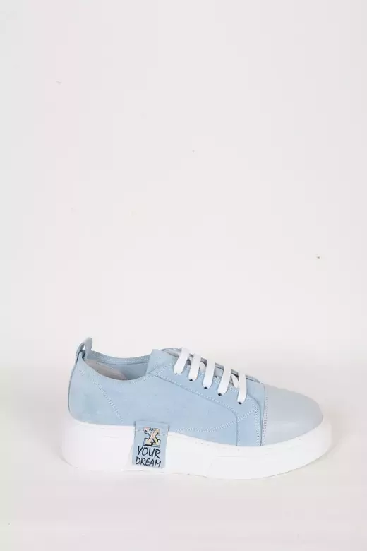 Kadın Deri Sneaker Gri