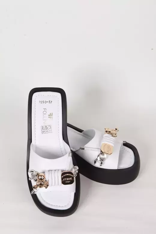 Kadın Deri Terlik Dolgu Topuk Siyah