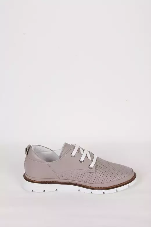 Kadın Yeşil Deri Sneaker Spor Ayakkabı