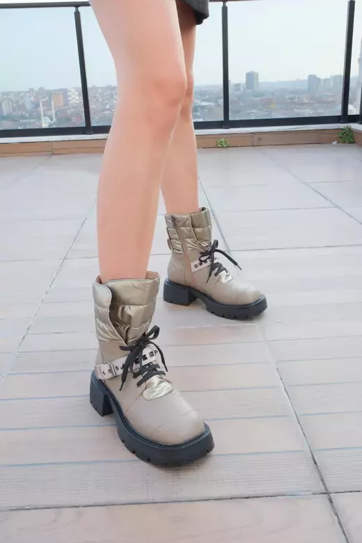 Kadın Vizon Hakiki Deri Aksesuar Detaylı Bot