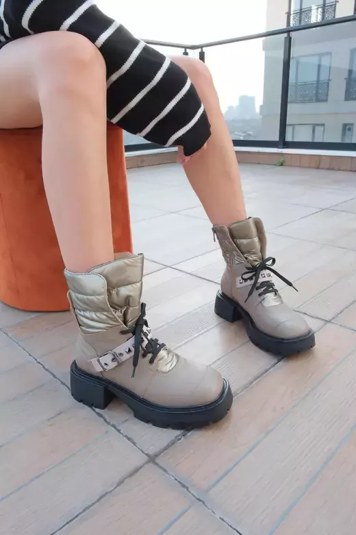 Kadın Vizon Hakiki Deri Aksesuar Detaylı Bot