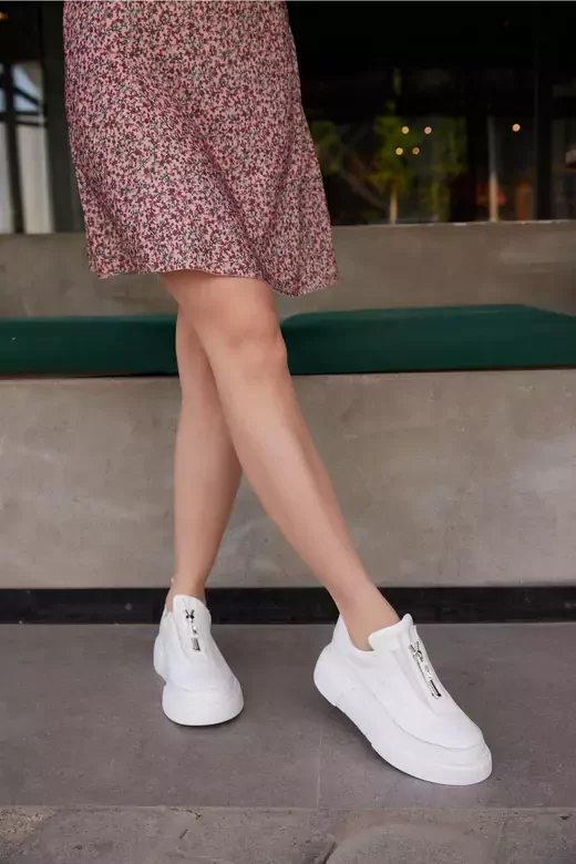 Kadın Deri Sneaker Beyaz