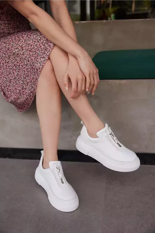 Kadın Deri Sneaker Beyaz