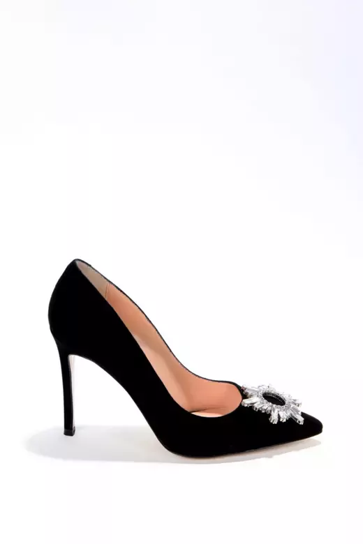Kadın Siyah Saten Stiletto