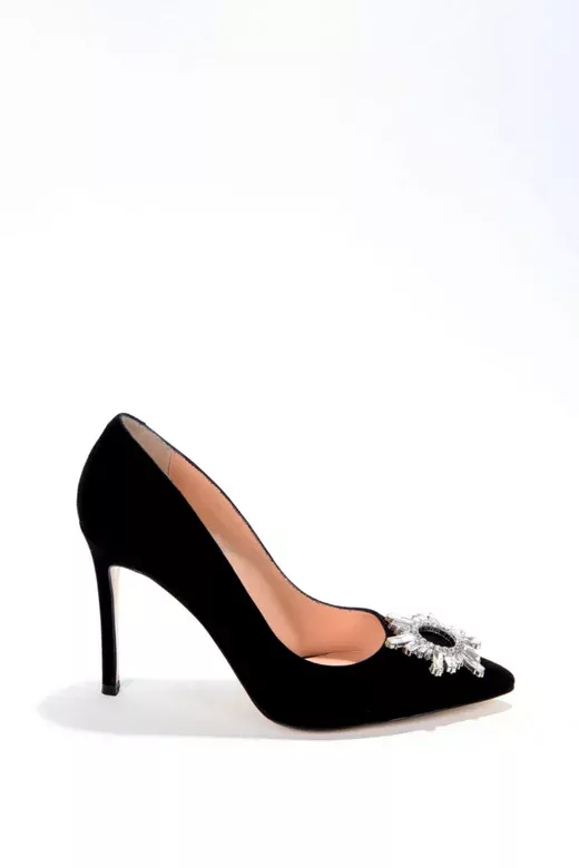 Kadın Siyah Saten Stiletto