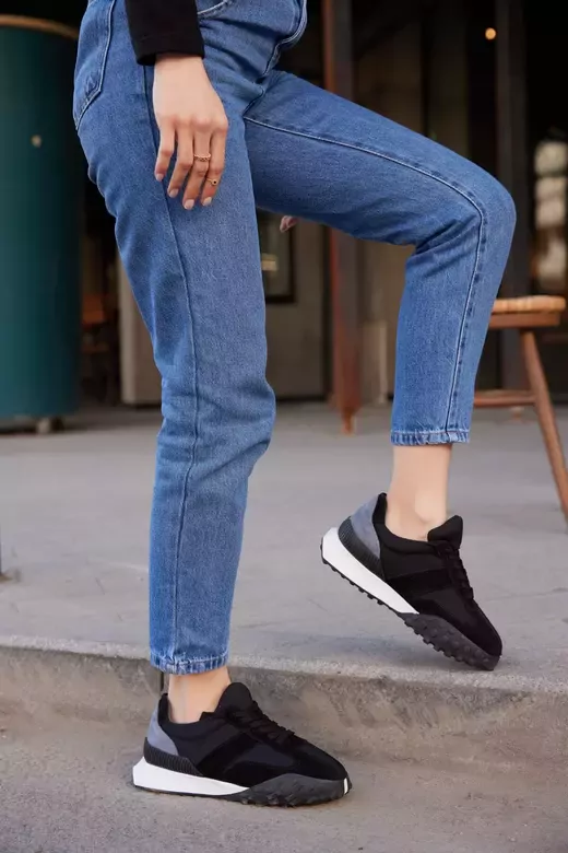 Kadın Deri Sneaker Siyah