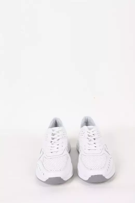 Kadın Beyaz Hakiki Deri Spor Sneaker