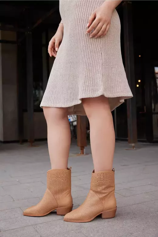 Kadın Hakiki Deri Yazlık Bot