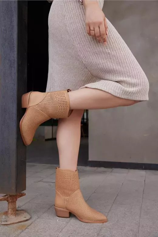 Kadın Hakiki Deri Yazlık Bot