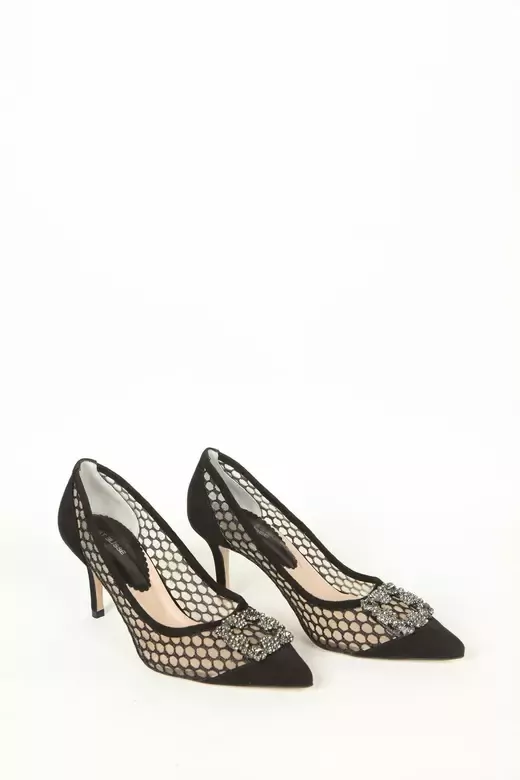 Kadın Deri Ayakkabı Aksesuar Detaylı Siyah