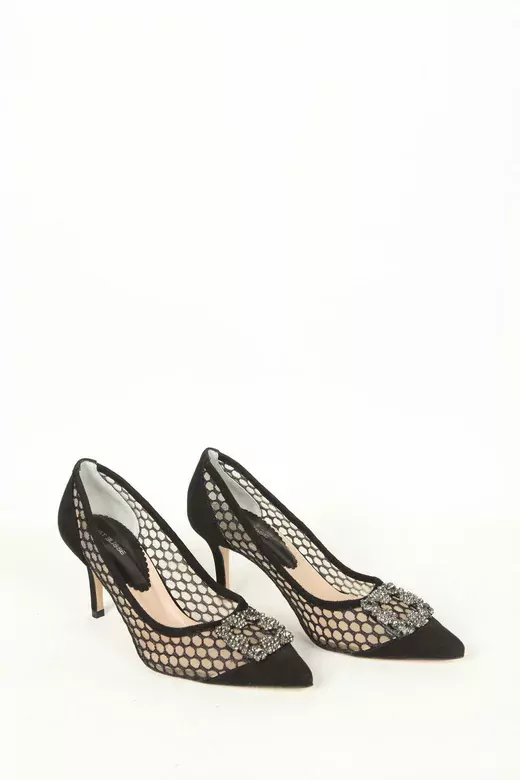 Kadın Deri Ayakkabı Aksesuar Detaylı Siyah