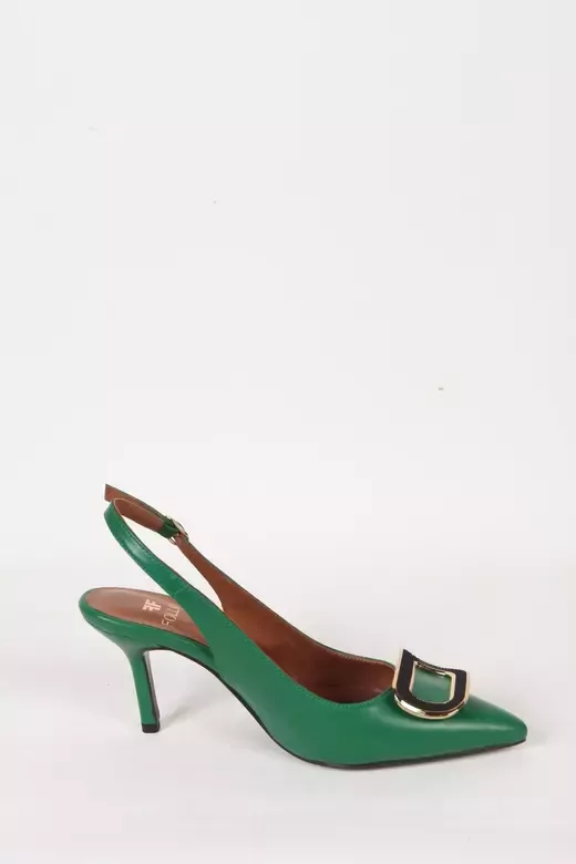 Kadın Deri Ayakkabı Topuklu Yeşil