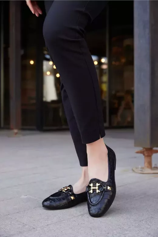 Kadın Deri Babet Siyah