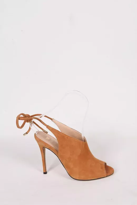 Kadın Deri Ayakkabı Topuklu Siyah Süet