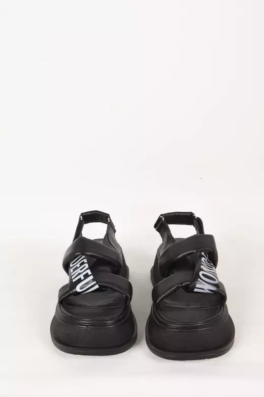 Kadın Siyah Hakiki Deri Sandelet