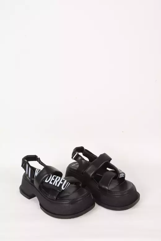 Kadın Siyah Hakiki Deri Sandelet