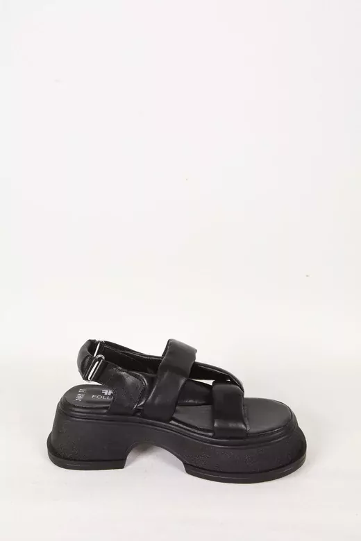 Kadın Siyah Hakiki Deri Sandelet