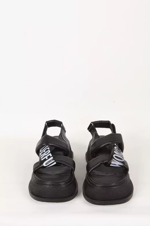 Kadın Siyah Hakiki Deri Sandelet