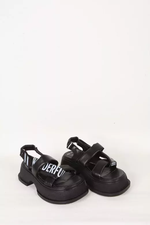 Kadın Siyah Hakiki Deri Sandelet