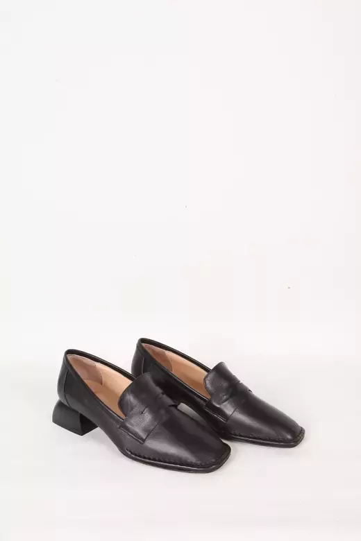 Kadın Deri Ayakkabı Topuk Detaylı Camel