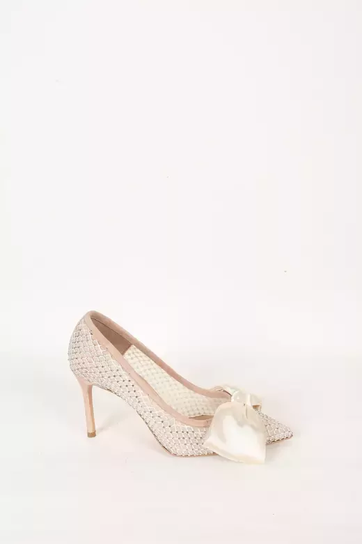 Kadın Siyah Fiyonk Ve Taş Detaylı Hakiki Deri Ayakkabı