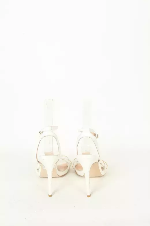 Kadın Topuklu Detay Örgülü Sandalet