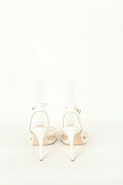 Kadın Topuklu Detay Örgülü Sandalet