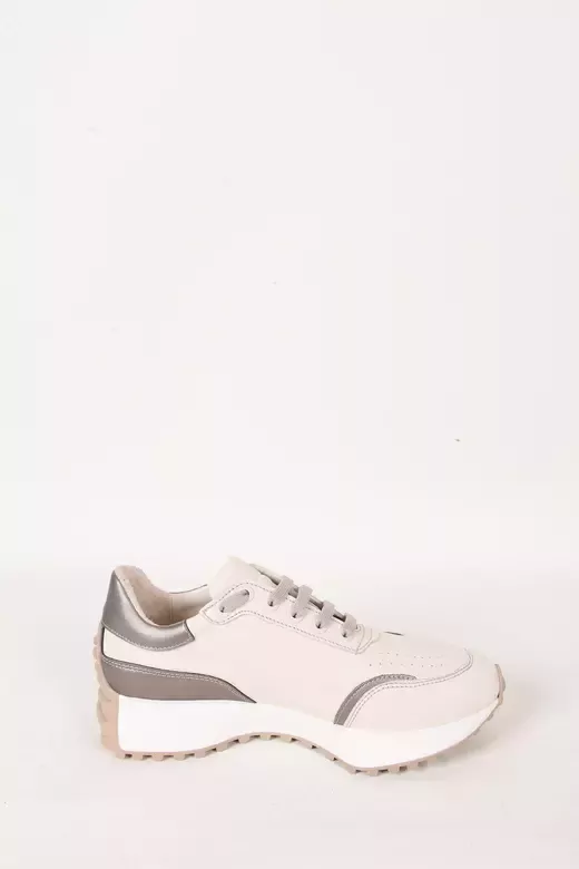 Kadın Deri Sneaker Krem