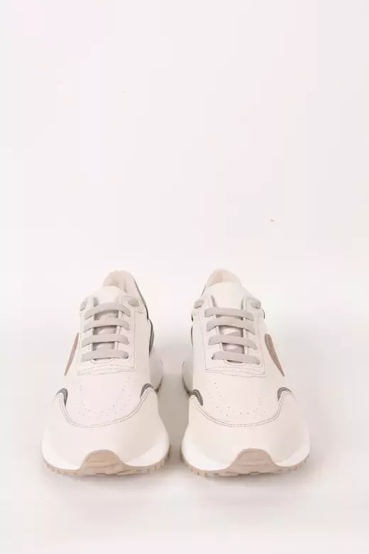 Kadın Deri Sneaker Krem