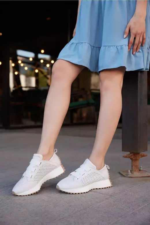 Kadın Beyaz Hakiki Deri Snekear