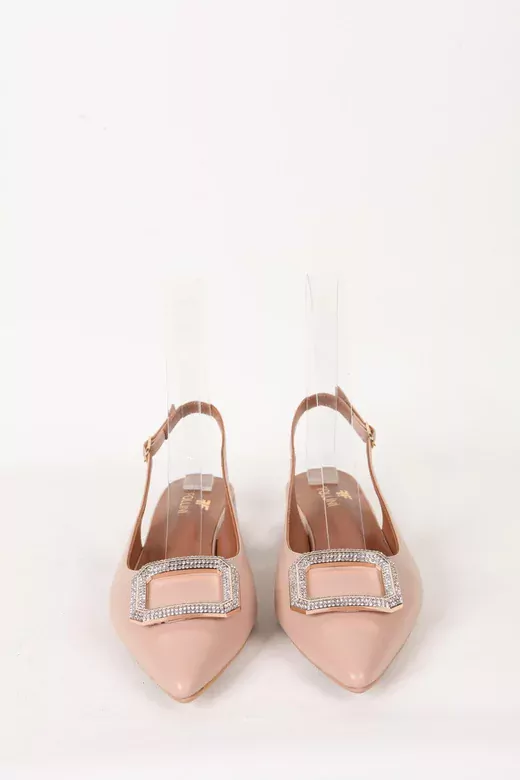 Kadın Siyah Hakiki Deri Aksesuar Detaylı Ayakkabı