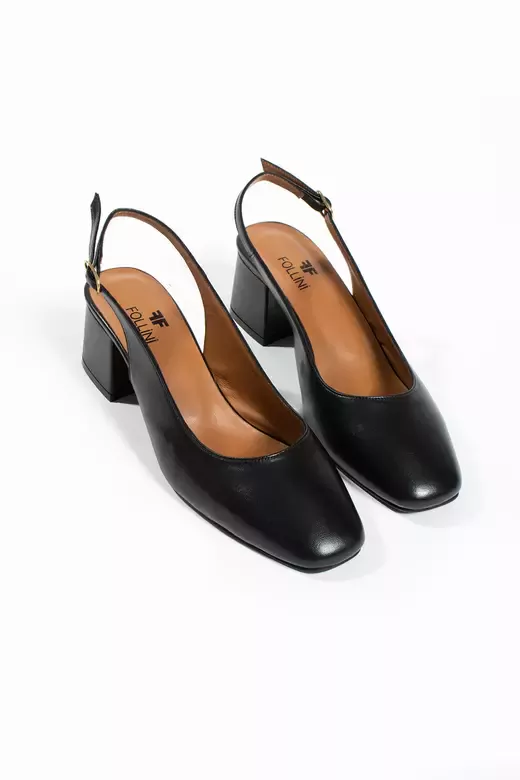 Kadın Siyah Hakiki Deri Topuklu Ayakkabı