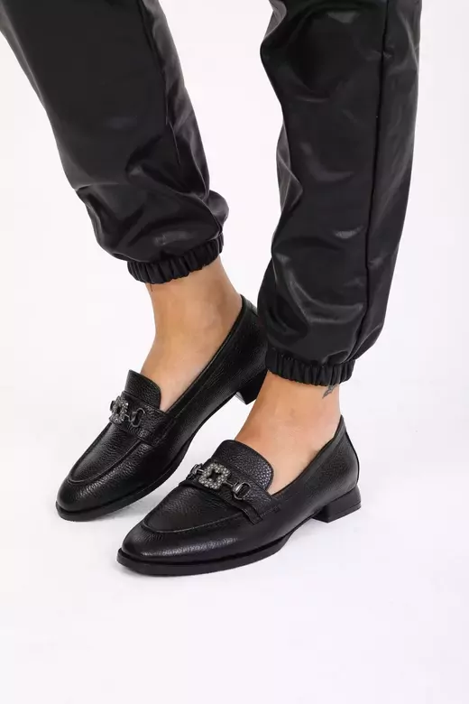 Kadın Yeşil Loafer Aksesuar Detaylı