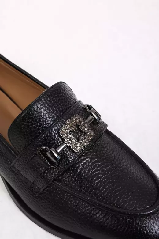 Kadın Yeşil Loafer Aksesuar Detaylı