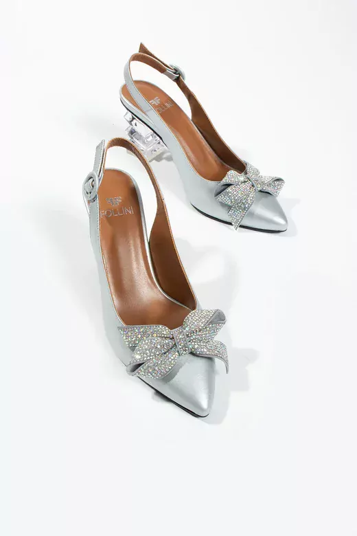 Kadın Siyah Hakiki Deri Aksesuar Ve Topuk Detaylı Topuklu Ayakkabı