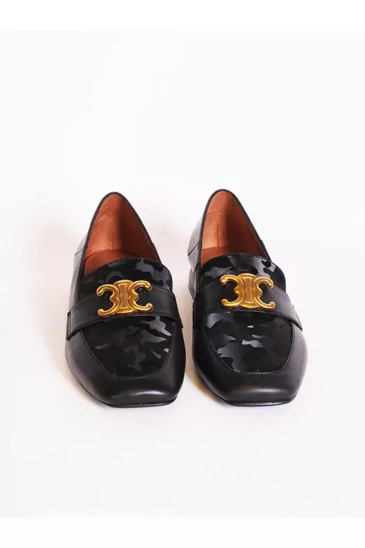 Kadın Siyah Hakiki Deri Aksesuar Detaylı Klasik Ayakkabı