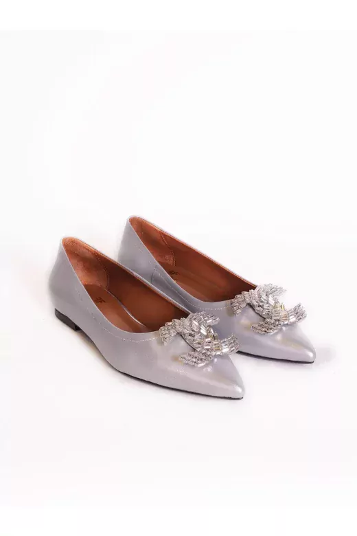 Kadın Deri Babet Aksesuarlı Fuşya