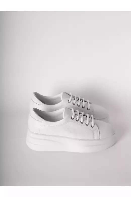 Kadın Deri Sneaker Vizon