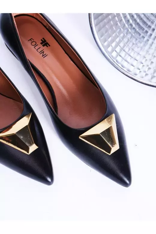 Kadın Hakiki Deri Aksesuarlı Sivri Burun Babet