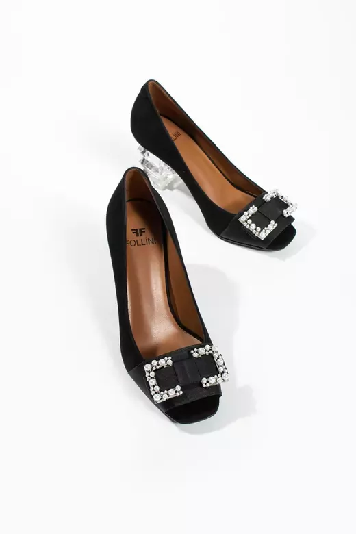 Kadın Krem Hakiki Deri Aksesuar Ve Topuk Detaylı Topuklu Ayakkabı