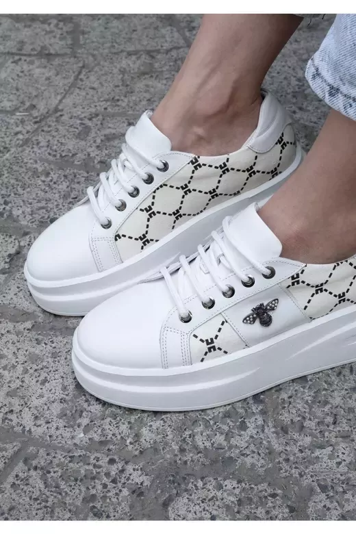 Kadın Hakiki Deri Aksesuar Detaylı Sneaker