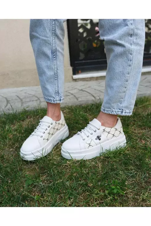 Kadın Hakiki Deri Aksesuar Detaylı Sneaker