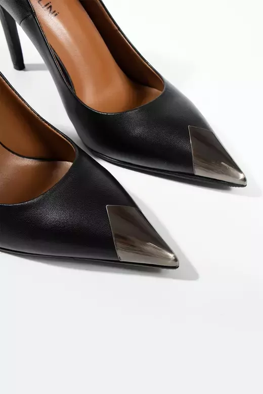 Kadın Deri Stiletto Burun Detaylı