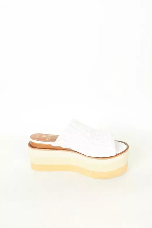 Kadın Deri Terlik Dolgu Topuk Vizon