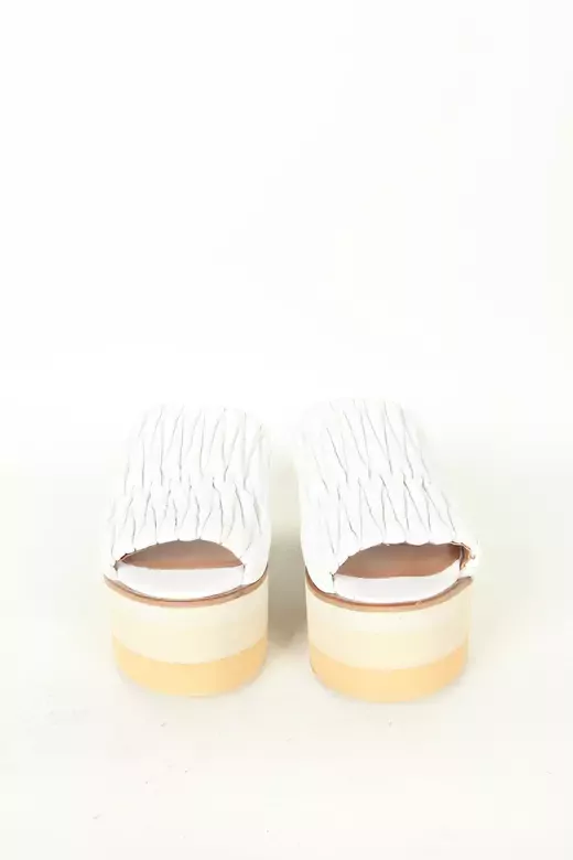 Kadın Deri Terlik Dolgu Topuk Vizon