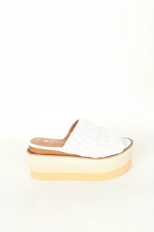 Kadın Deri Terlik Dolgu Topuk Vizon