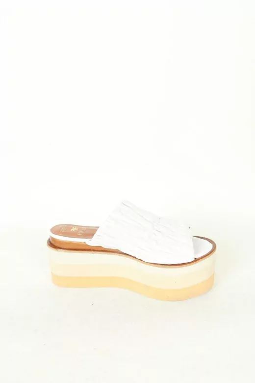 Kadın Deri Terlik Dolgu Topuk Vizon