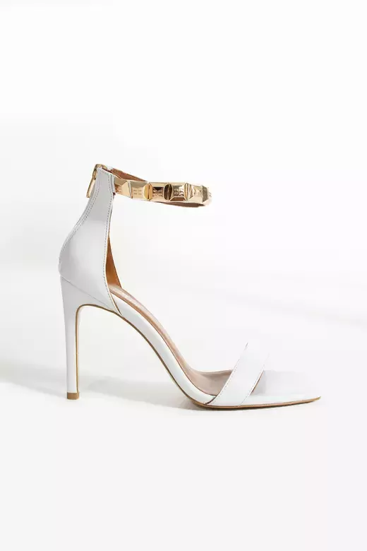 Kadın Siyah Hakiki Deri Bilek Detaylı Topuklu Ayakkabı