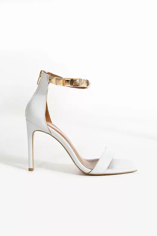 Kadın Siyah Hakiki Deri Bilek Detaylı Topuklu Ayakkabı