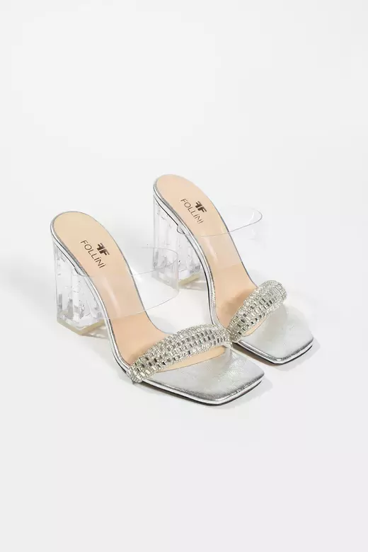 Kadın Gümüş Hakiki Deri Taşlı Terlik